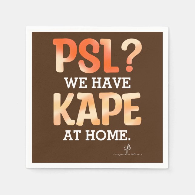 PSL vs. Kape Filipino Autumn Coffee Humor Napkins (Front)
