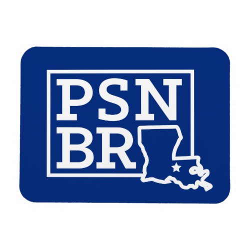 PSN BR White on Blue State Magnet