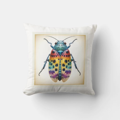 Psocid insect 300524IREF102 _ Watercolor Throw Pillow