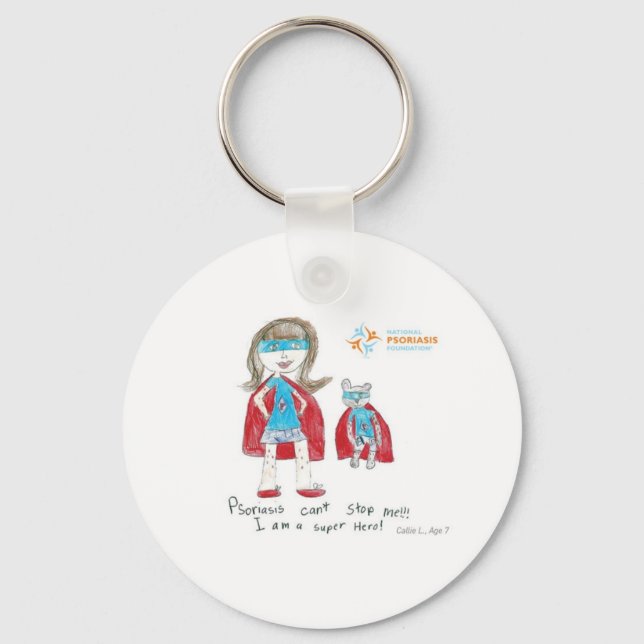"Psoriasis can't stop me" Keychain (Front)
