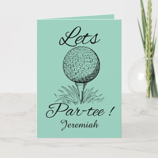 Psr-Tee Birthday  Golf-Themed 30th Birthday  Card (Front)