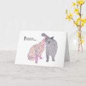 Psssst....I love you, with a cat kiss. Card (Yellow Flower)