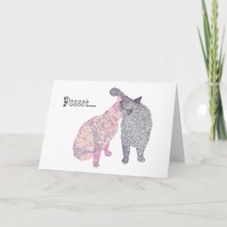 Psssst....I love you, with a cat kiss. Card