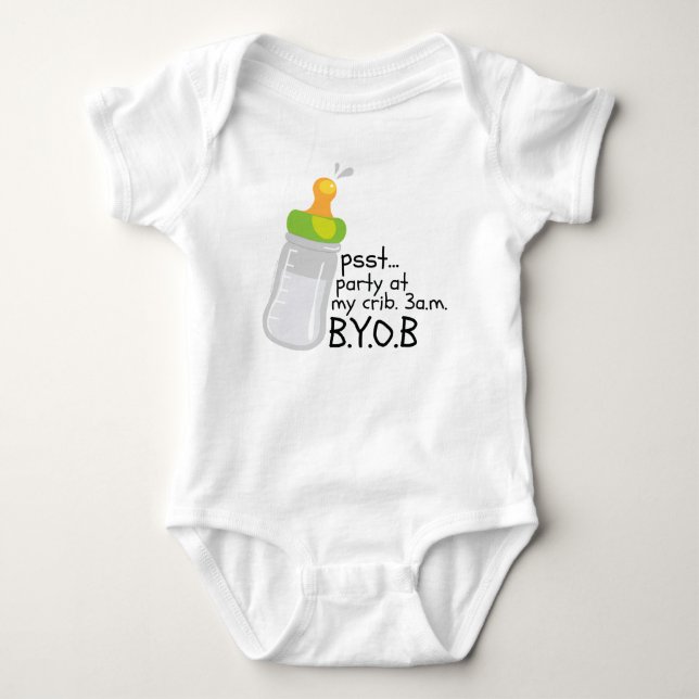 PSST. Party At My Crib. 3AM BYOB Baby Bodysuit (Front)