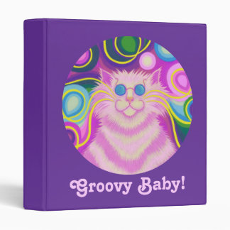 Psy-cat-delic Pink 'Groovy Baby!' binder purple