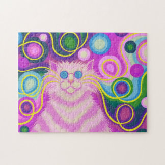 Psy-cat-delic Pink jigsaw puzzle