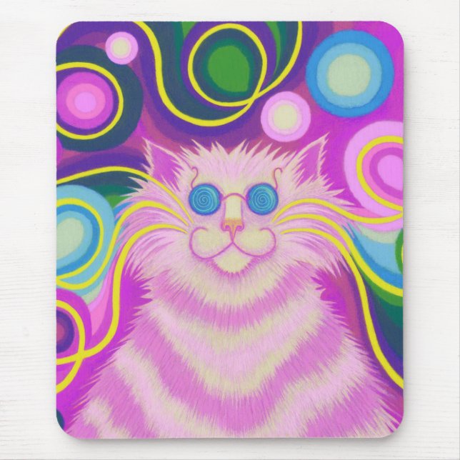 Psy-cat-delic Pink mousepad vertical (Front)