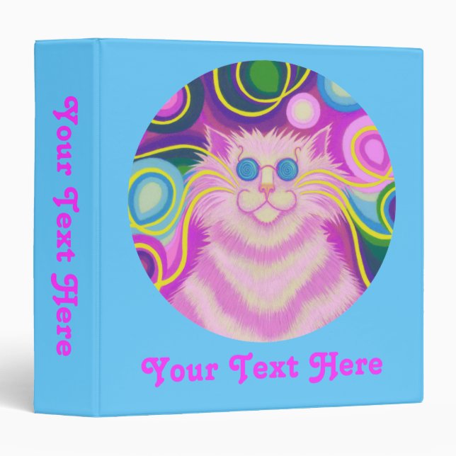Psy-cat-delic Pink 'Your Text' binder blue (Front/Spine)