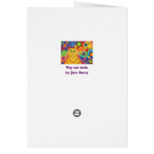 Psy-cat-delic round  'Your Text' card purple (Back)