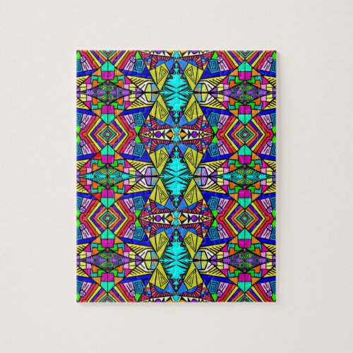 Psycedellic Pattern  _ All_Over _ Blue Jigsaw Puzzle