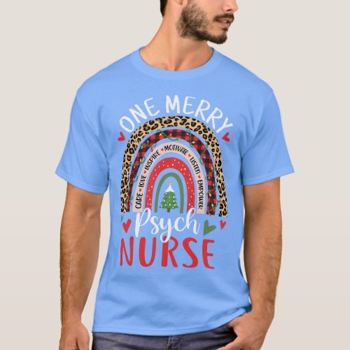 Psych Nurse Funny Rainbow Christmas Mental Health  T_Shirt