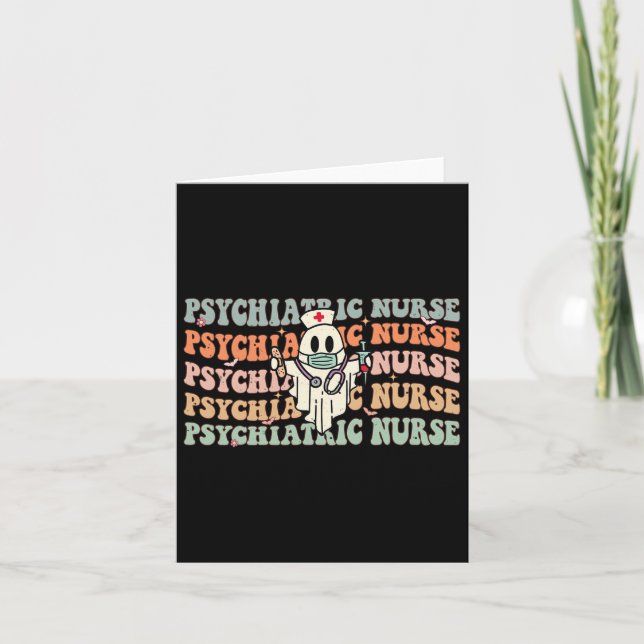 Psych Nurse Halloween Psychiatric Mental Health Nu Card (Front)