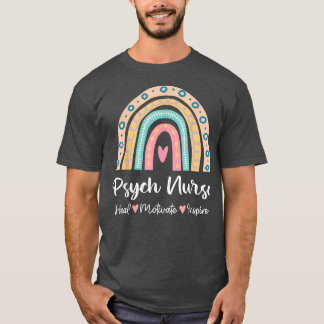 Psych Nurse Psychiatric Mental Healh Nursing Rainb T-Shirt