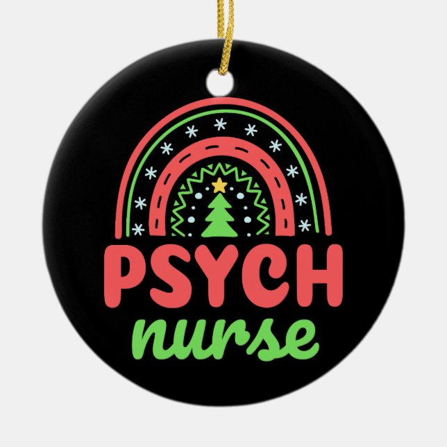 Psych Nurse Psychiatric Nursing Christmas Xmas  Ceramic Ornament (Front)