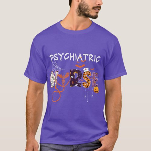 Psych Nurse Psychiatric Nursing Halloween Spooky S T_Shirt