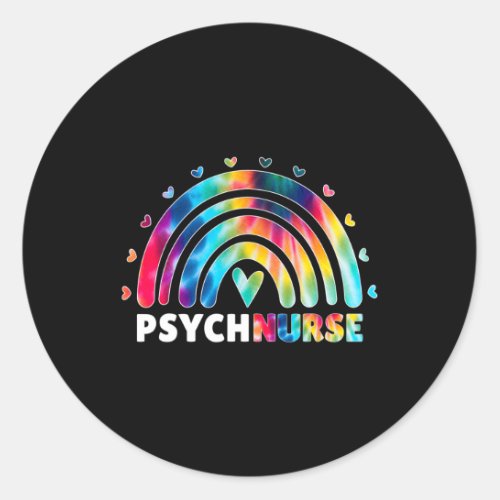 Psych Nurse Tie Dye Nursing Mental Health Psychiat Classic Round Sticker