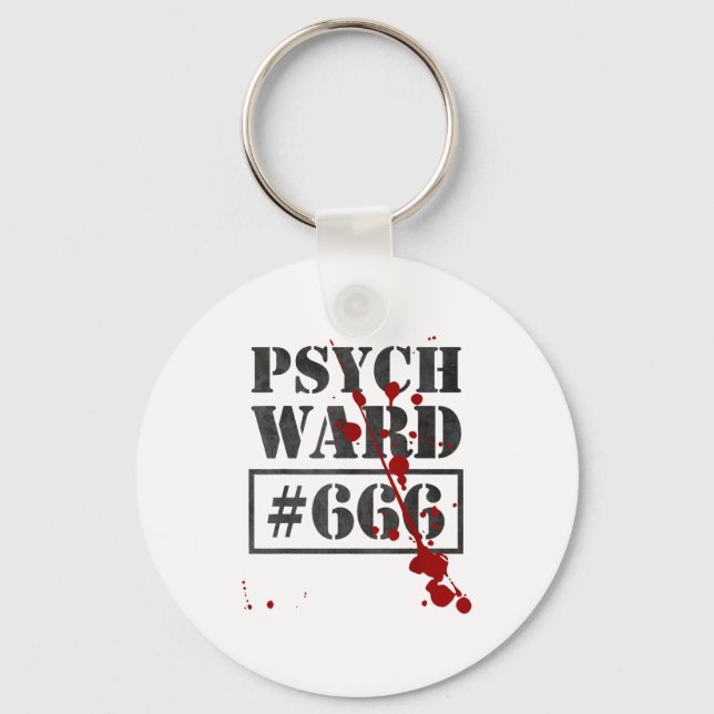 Psych Ward _ Funny Prisoner Costume Inmate Vintage Keychain (Front)