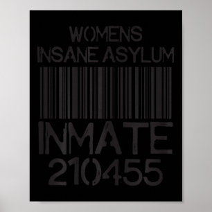 Psych Ward Jail Funny Halloween Costume Insane Asy Poster