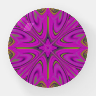 Psychadelic Liquid Colorful Abstract Purple Orange Paperweight