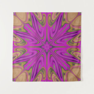 Psychadelic Liquid Colorful Abstract Purple Orange Tapestry