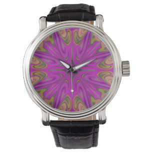 Psychadelic Liquid Colorful Abstract Purple Orange Watch