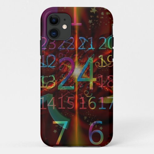 Psychadelic numbers pattern mesmerising design iPhone 11 case