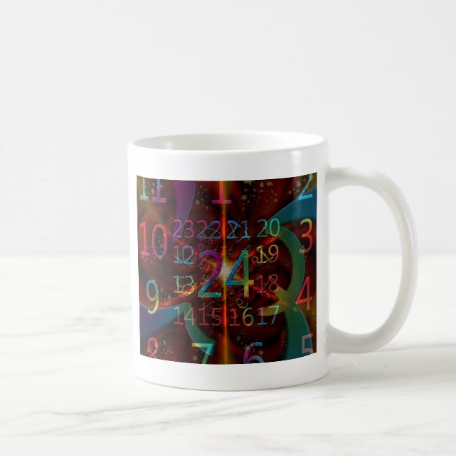 Psychadelic numbers pattern, mesmerising design coffee mug (Right)