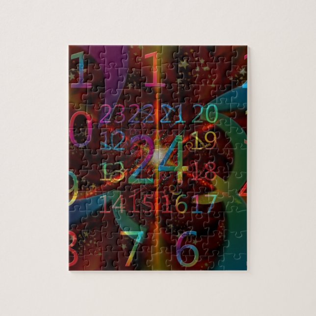 Psychadelic numbers pattern, mesmerising design jigsaw puzzle (Vertical)