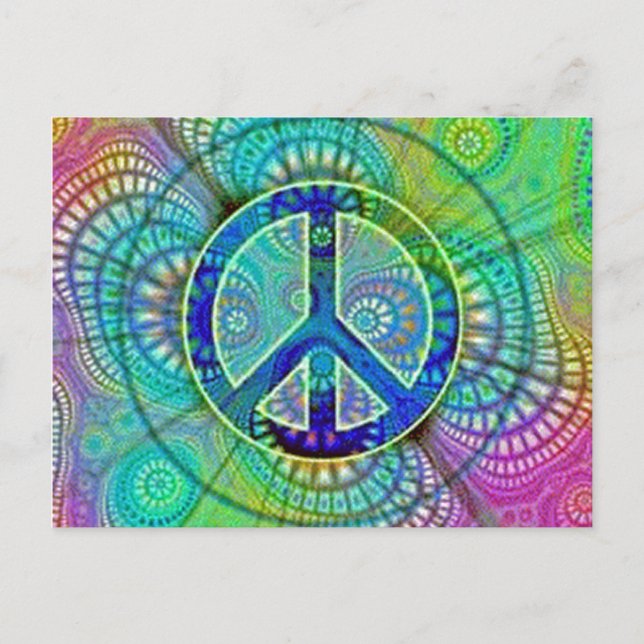 Psychadelic Peace Sign Postcard (Front)