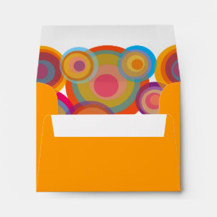 Psychadelic Rainbow Pop Circles Fun Party Envelope