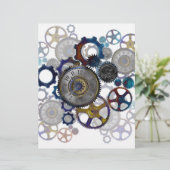 Psychadelic steampunk gears, cogs, clock face gift (Standing Front)