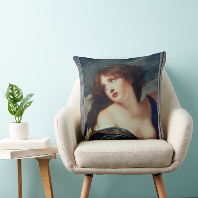 Psyche by Jean-Baptiste Greuze	 Throw Pillow (Chair)