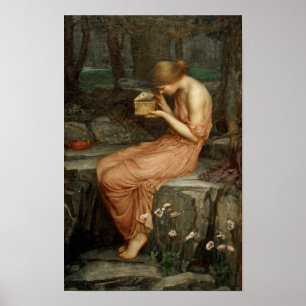 Psyche Opening Golden Box Waterhouse Poster Print