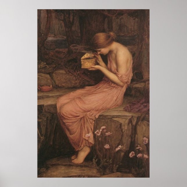 Psyche Opening the Golden Box by J W Waterhouse Poster (Front)