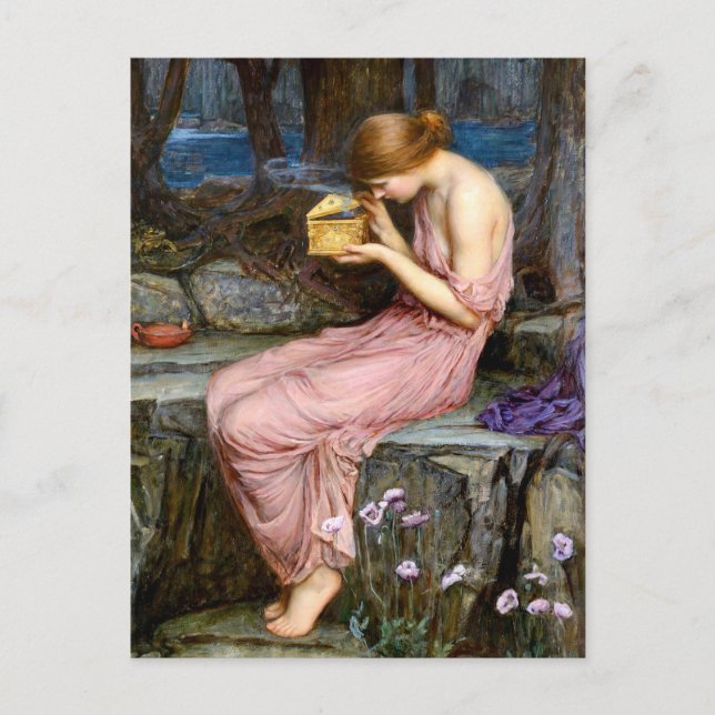 Psyche Opening the Golden Box Waterhouse Painting Postcard (Front)