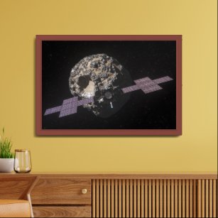 Psyche Spacecraft at asteroid 16 Psyche Framed Art