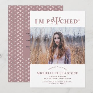 Psyched ψ Psychology Graduation Invitation