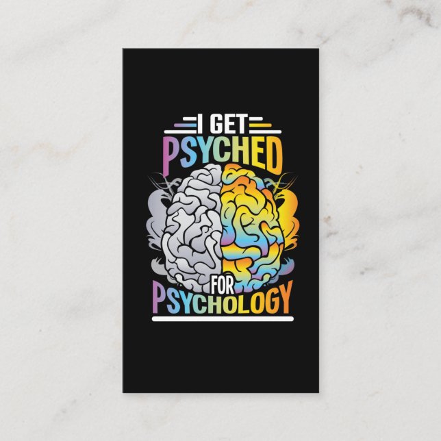 Psyched For Psychology Major Psychiatrist Student Business Card (Front)