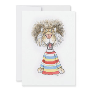 Psyched Lion Card