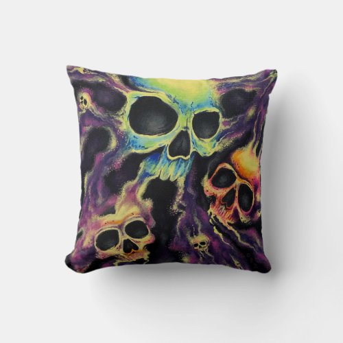 âœPsychedeliaâ Custom Designer Skulls Pillow