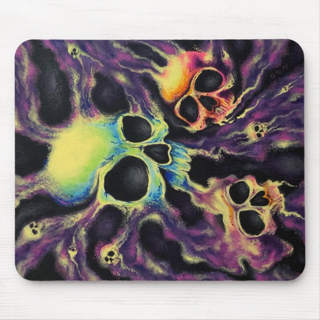 "Psychedelia" Skull Cluster Art Designer Mouse Pad (Front)