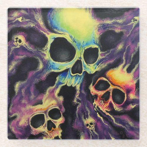 Psychedelia Skull Cluster Drink Coaster Barware