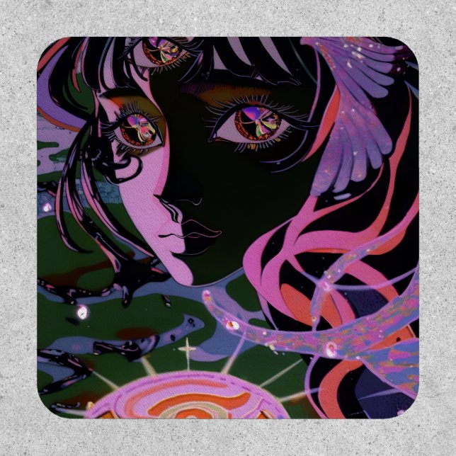 Psychedelic 3rd Eye Anime Girl Patch (Front)