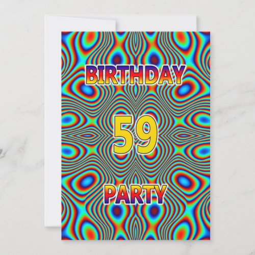 Psychedelic 59th Birthday party Invitation