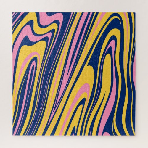 Psychedelic 60s Color Waves Background Jigsaw Puzzle