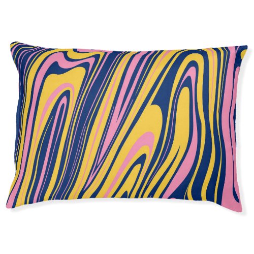 Psychedelic 60s Color Waves Background Pet Bed