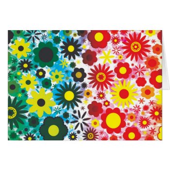 Psychedelic 60s Red Green Flowers Pattern by hippygiftshop at Zazzle