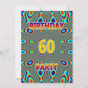 Psychedelic 60th Birthday party Invitation