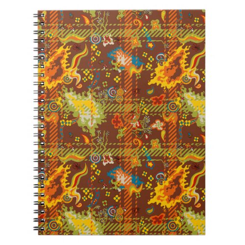 psychedelic 70s plaid scrapbook paper matte  stat notebook