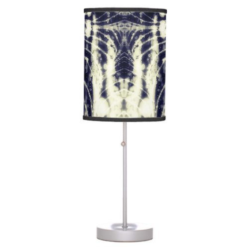 psychedelic abstract art black and white table lamp